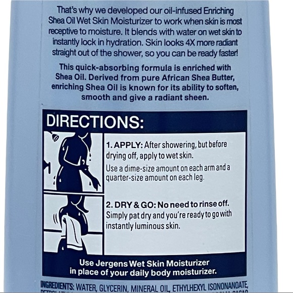 Jergens Wet Skin Moisturizer Enriching Shea Butter Oil 10 oz for Dry Skin - Picture 4 of 5